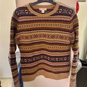 Brooks & Brothers Womens Size Small Merino Wool Fair Isle Sweater